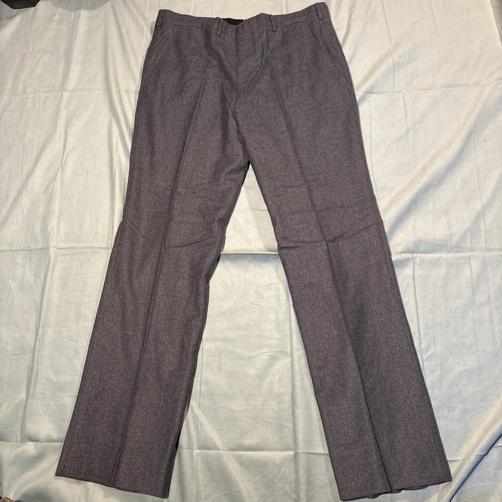 Brooks Brothers Makers Mens Gray Wool Dress Pants Straight Leg Vintage USA 36x31